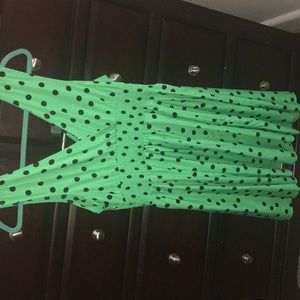 Green polka dot dress